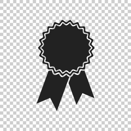 Badge with ribbon icon. Vector illustration in flat style on isolated background.のイラスト素材