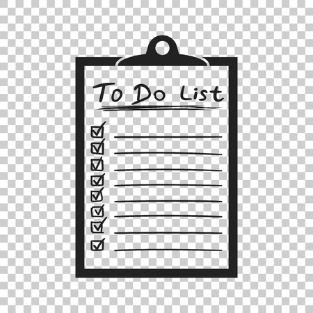 To do list icon with hand drawn text. Checklist, task list vector illustration in flat style on isolated background.のイラスト素材