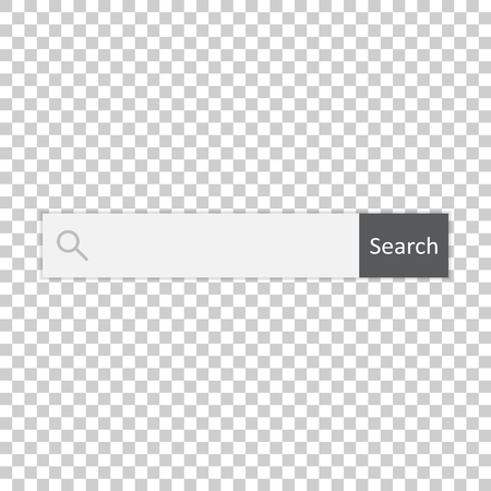 Search bar field. Vector interface element with search button. Flat vector illustration on isolated background.のイラスト素材