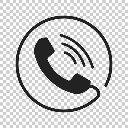 Phone icon vector, contact, support service sign on isolated background. Telephone, communication icon in flat style.のイラスト素材