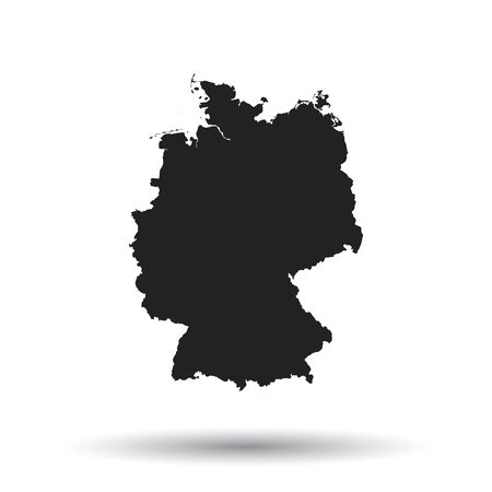 Germany map icon. Flat vector illustration. Germany sign symbol with shadow on white background.のイラスト素材