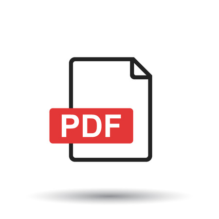 PDF icon on white background. Vector illustration.のイラスト素材