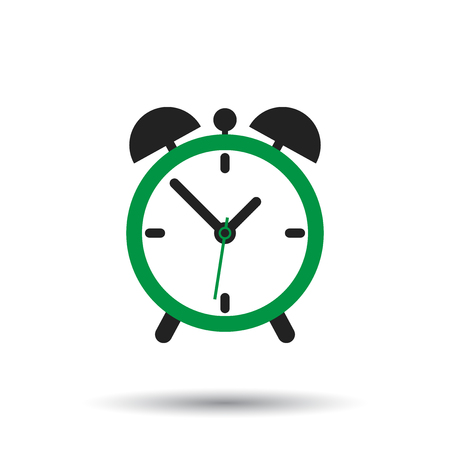 Alarm clock icon. Flat design style. Simple icon on white background. Web site page and mobile app design elementのイラスト素材