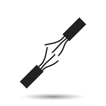 High voltage power cable. Electric cable vector icon on white background.のイラスト素材