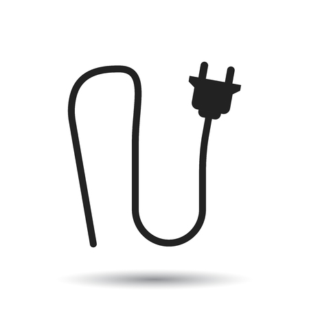 Electric plug icon. Power plug flat vector illustration on white background.のイラスト素材