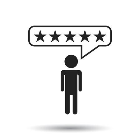 Modern illustration of a  user feedback concept vector icon. Flat illustration on white background.のイラスト素材