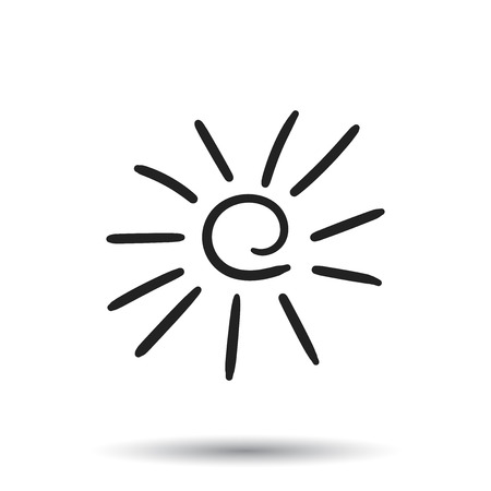 Hand drawn sun icon.のイラスト素材