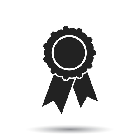 Badge with ribbon icon.のイラスト素材