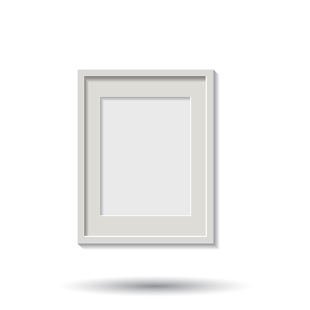 Realistic photo frame isolated on white background. Pictures frame vector illustration.のイラスト素材