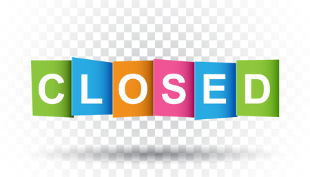 Closed tag. Market message. Flat vector illustration on isolated backgroundのイラスト素材