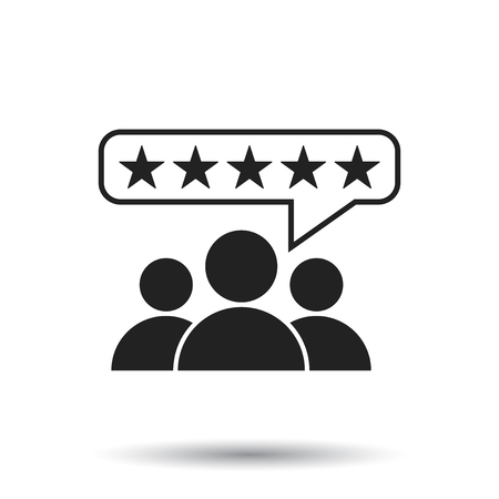 Customer reviews, rating, user feedback concept vector icon. Flat illustration on white background.のイラスト素材