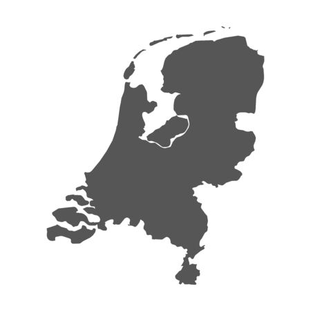 Netherlands vector map. Black icon on white background.のイラスト素材