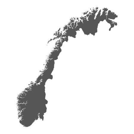 Norway vector map. Black icon on white background.のイラスト素材