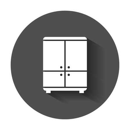 Cupboard icon. Modern flat pictogram for business, marketing, internet. Simple flat symbol with long shadow.のイラスト素材