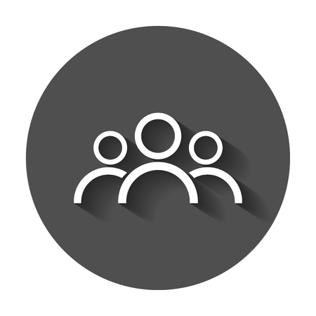 People icon. Flat illustration with long shadow.のイラスト素材