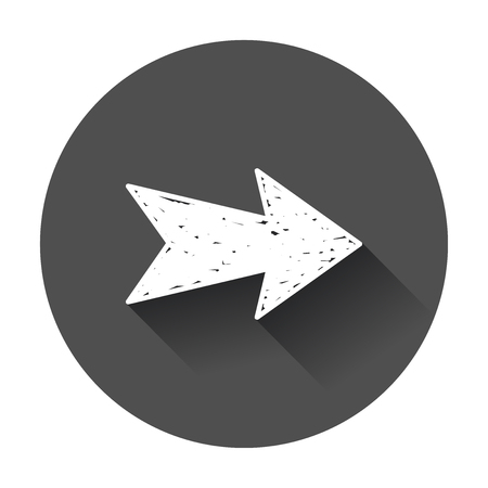 Arrows icon. Hand drawn vector illustration with long shadow.のイラスト素材