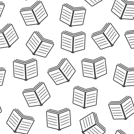 Book seamless pattern background icon. Flat vector illustration. Book sign symbol pattern.のイラスト素材