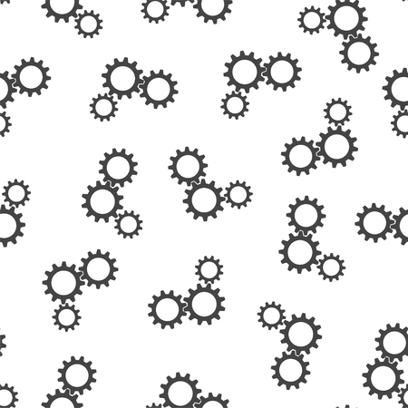 Gear seamless pattern background icon. Flat vector illustration. Cogwheel business sign symbol pattern.のイラスト素材