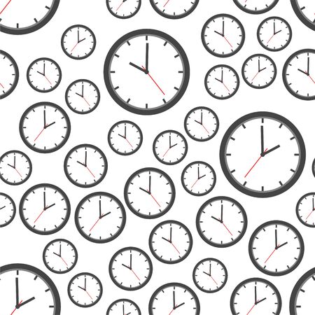 Clock seamless pattern background Icon. Flat vector illustration. Clock sign symbol pattern.のイラスト素材