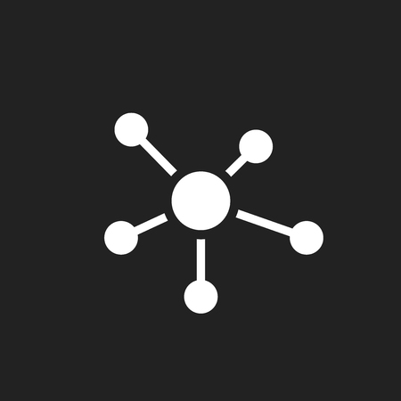 Social network, molecule, dna icon in flat style. Vector illustration.のイラスト素材