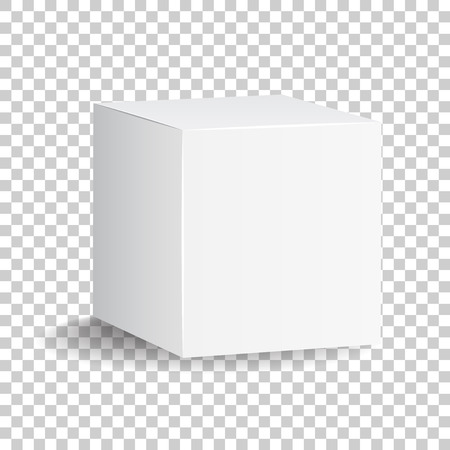 Blank white carton 3d box icon. Box package mockup vector illustration.のイラスト素材