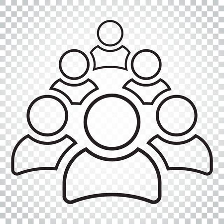 Group of people vector icon in line style. Persons icon illustration. Simple business concept pictogram on isolated background.のイラスト素材
