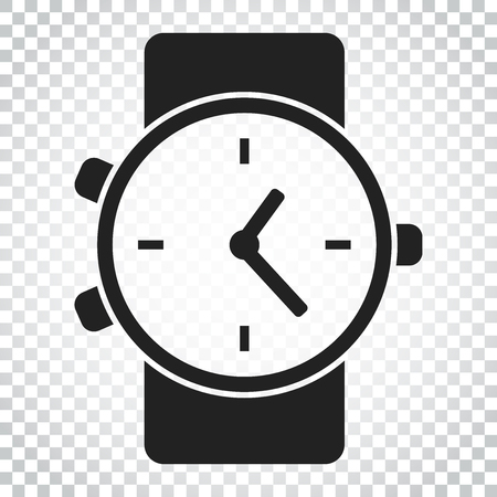 Watch vector icon. Clock flat illustration. Simple business concept pictogram on isolated background.のイラスト素材