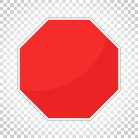 Blank red stop sign vector icon. Empty danger symbol vector illustration. Simple business concept pictogram on isolated background.のイラスト素材