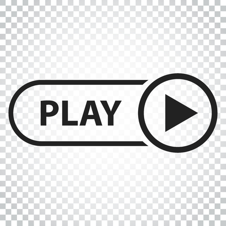 Play icon vector. Play video illustration in flat style. Simple business concept pictogram on isolated background.のイラスト素材