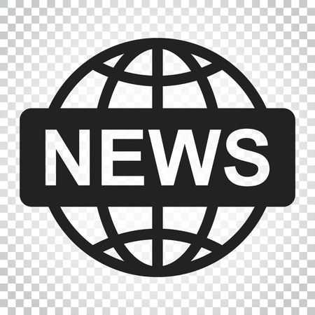 World news flat vector icon. News symbol logo illustration. Business concept simple flat pictogram on isolated background.のイラスト素材