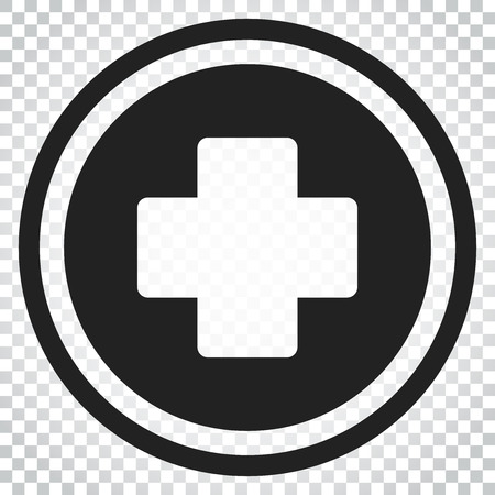 Medical health vector icon. Medicine hospital plus sign illustration. Business concept simple flat pictogram on isolated background.のイラスト素材