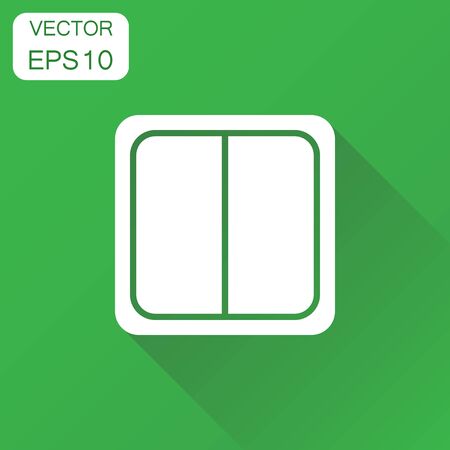 Electric light switch icon. Business concept electric switch pictogram. Vector illustration on green background with long shadow.のイラスト素材