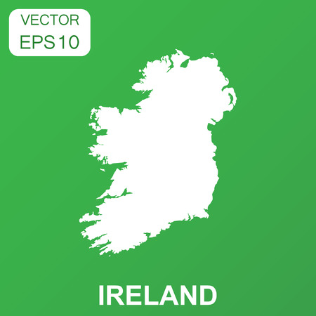 Ireland map icon. Business concept Ireland pictogram. Vector illustration on green background.のイラスト素材