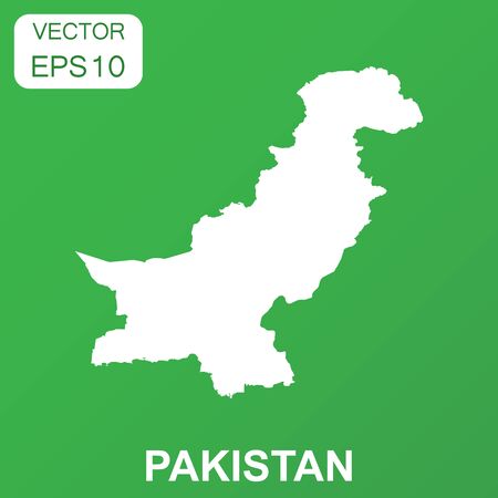 Pakistan map icon. Business concept Pakistan pictogram. Vector illustration on green background.のイラスト素材