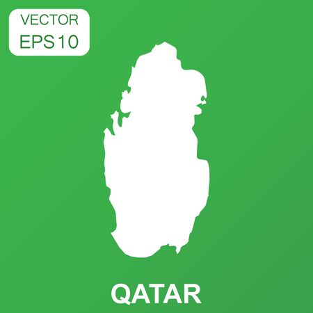 Qatar map icon. Business concept Qatar pictogram. Vector illustration on green background.のイラスト素材