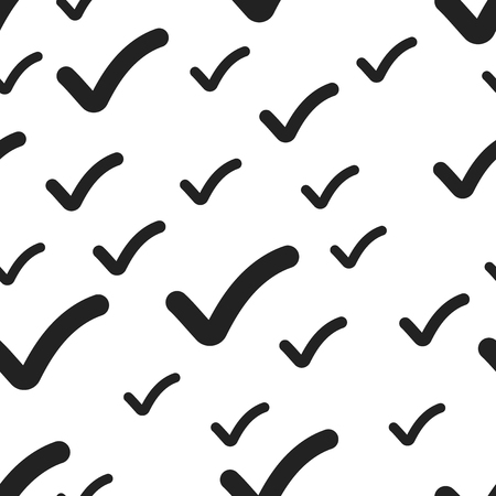 Check mark button seamless pattern. Business concept ok checkbox pictogram. Vector illustration on white background.のイラスト素材