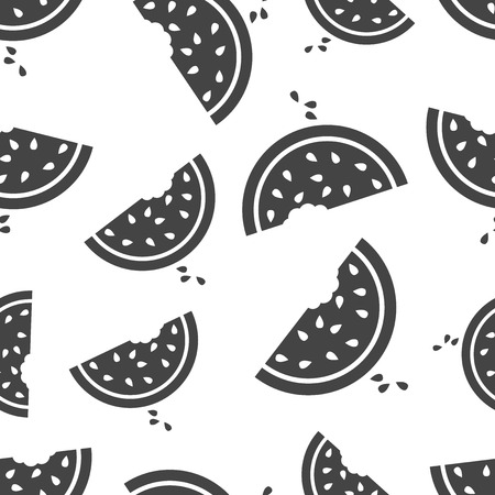 Watermelon seamless pattern background icon. Business flat vector illustration.  Juicy ripe watermelon fruit sign symbol pattern.のイラスト素材
