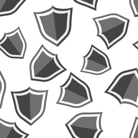 Shield protection seamless pattern background icon. Business flat vector illustration. Shield sign symbol pattern.のイラスト素材