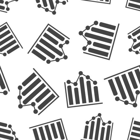 Business graph seamless pattern background. Business flat vector illustration. Chart  sign symbol pattern.のイラスト素材