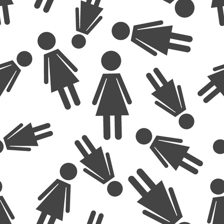 Woman seamless pattern background. Business flat vector illustration. Woman sign symbol pattern.のイラスト素材
