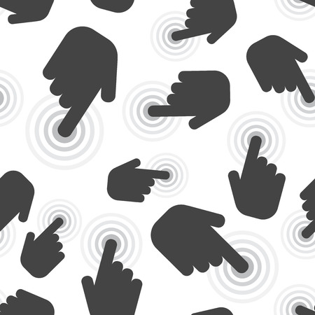 Click hand seamless pattern background. Business flat vector illustration. Cursor finger sign symbol pattern.のイラスト素材