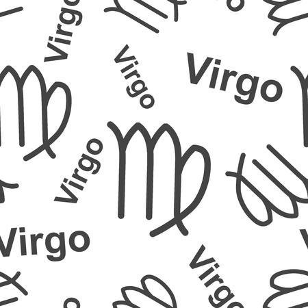 Virgo zodiac sign seamless pattern background. Business flat vector illustration. Virgo astrology sign symbol pattern.のイラスト素材