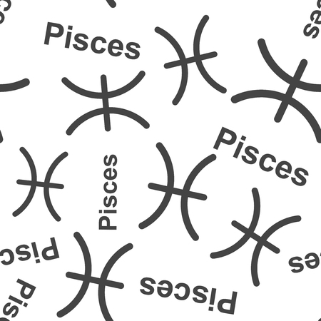 Pisces zodiac sign seamless pattern background. Business flat vector illustration. Pisces astrology sign symbol pattern.のイラスト素材