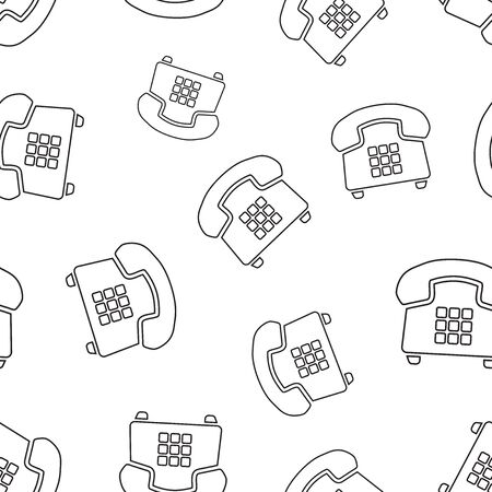 Phone seamless pattern background. Business flat vector illustration. Old vintage telephone sign symbol pattern.のイラスト素材