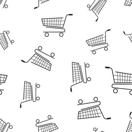 Shopping cart seamless pattern background. Business concept vector illustration. Cart symbol pattern.のイラスト素材