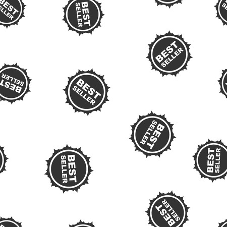 Best seller ribbon seamless pattern background. Business flat vector illustration. Medal symbol pattern.のイラスト素材