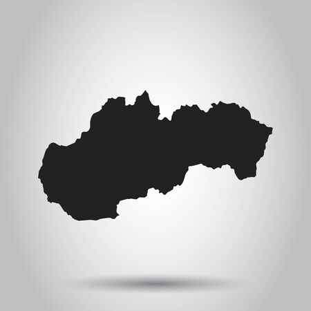 Slovakia vector map. Black icon on white background.のイラスト素材