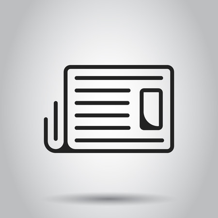 Newspaper flat vector icon. News symbol illustration. Business concept simple flat pictogram on isolated background.のイラスト素材