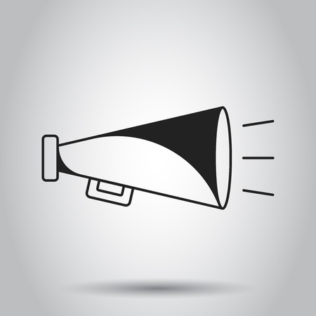 Megaphone flat vector icon. Bullhorn symbol illustration. Business concept simple flat pictogram on isolated background.のイラスト素材