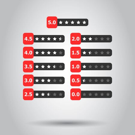 Customer review business concept. Stars rank vector illustration. Rating feedback product.のイラスト素材